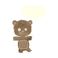 cartoon funny teddy bear with speech bubble N13