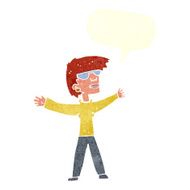 cartoon woman wearing glasses with speech bubble N18