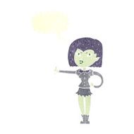 cartoon vampire girl giving thumbs up with speech bubble N10