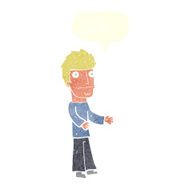 cartoon confused man with speech bubble N36