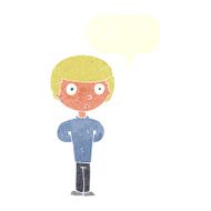 cartoon curious boy with speech bubble N33