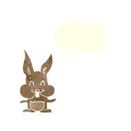 cartoon rabbit with speech bubble N81