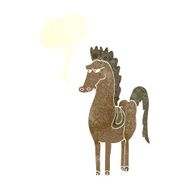 cartoon horse with speech bubble N35