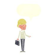 cartoon arrogant businessman pointing with speech bubble N10