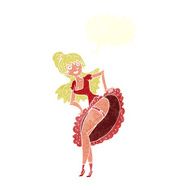 cartoon flamenco dancer with speech bubble N10