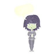 cartoon vampire woman with speech bubble N10