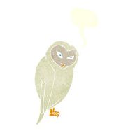 Cartoon owl with speech bubble N61