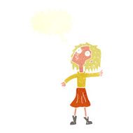 cartoon woman looking up to the sky with speech bubble N10