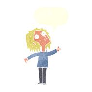 cartoon curious woman with speech bubble N54