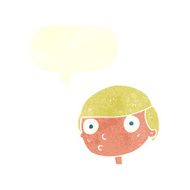 cartoon boy staring with speech bubble N19