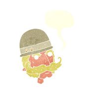cartoon victorian big game hunter with speech bubble N9