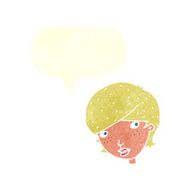cartoon friendly woman with speech bubble N64
