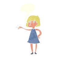cartoon woman showing off engagement ring with speech bubble N10