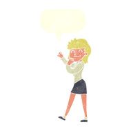 cartoon happy businesswoman with speech bubble N10