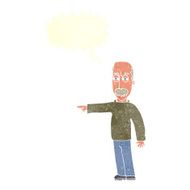 cartoon old man gesturing Get Out! with speech bubble N10