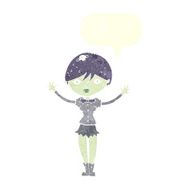 cartoon vampire girl with speech bubble N208