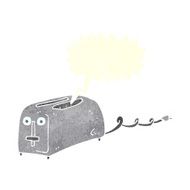 cartoon toaster with speech bubble N6