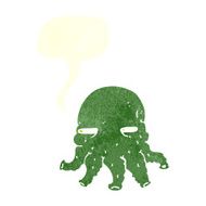 cartoon alien face with speech bubble N19