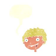 cartoon laughing boy with speech bubble N10