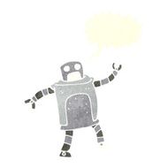 cartoon robot with speech bubble N173