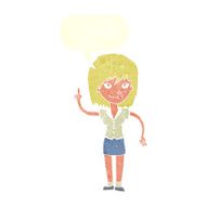 cartoon woman with idea speech bubble N226