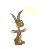 cartoon rabbit with speech bubble N82