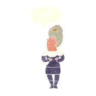 cartoon aristocratic woman with speech bubble N10