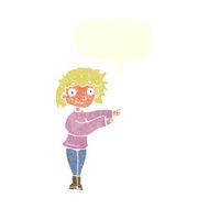 cartoon dancing woman with speech bubble N46