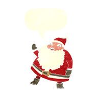 funny waving santa claus cartoon with speech bubble N19