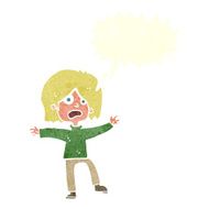 cartoon unhappy person with speech bubble N10