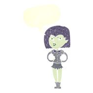 cartoon vampire girl with speech bubble N209
