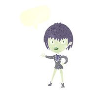 cartoon vampire girl with speech bubble N210