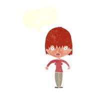 cartoon woman staring with speech bubble N28