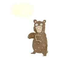 cartoon bear with speech bubble N12
