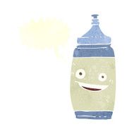cartoon water bottle with speech bubble N3