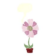 cartoon flower with speech bubble N38