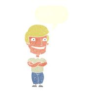 cartoon grinning man with speech bubble N79