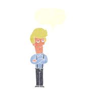 cartoon bored man with speech bubble N37