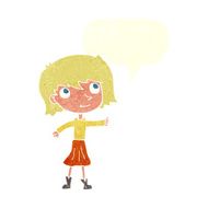 cartoon happy girl with speech bubble N78