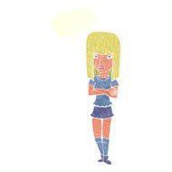 cartoon girl with crossed arms speech bubble N10