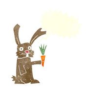 cartoon rabbit with carrot speech bubble N9