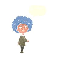 cartoon old lady with speech bubble N10