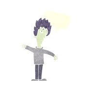 cartoon vampire man with speech bubble N108
