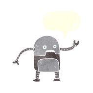 funny cartoon robot with speech bubble N46