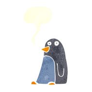 cartoon penguin with speech bubble N13