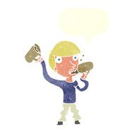 cartoon man drinking beer with speech bubble N10