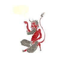 cartoon traditional devil with speech bubble N9