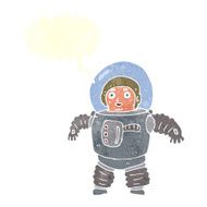cartoon space man with speech bubble N19
