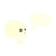 cartoon spooky skull with speech bubble N137