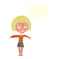 cartoon bored woman with speech bubble N27